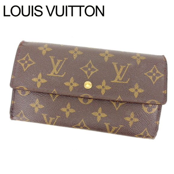 Louis Vuitton Tresor Monogram Porte Brown Tri Wallet Leather - Picture 1 of 6